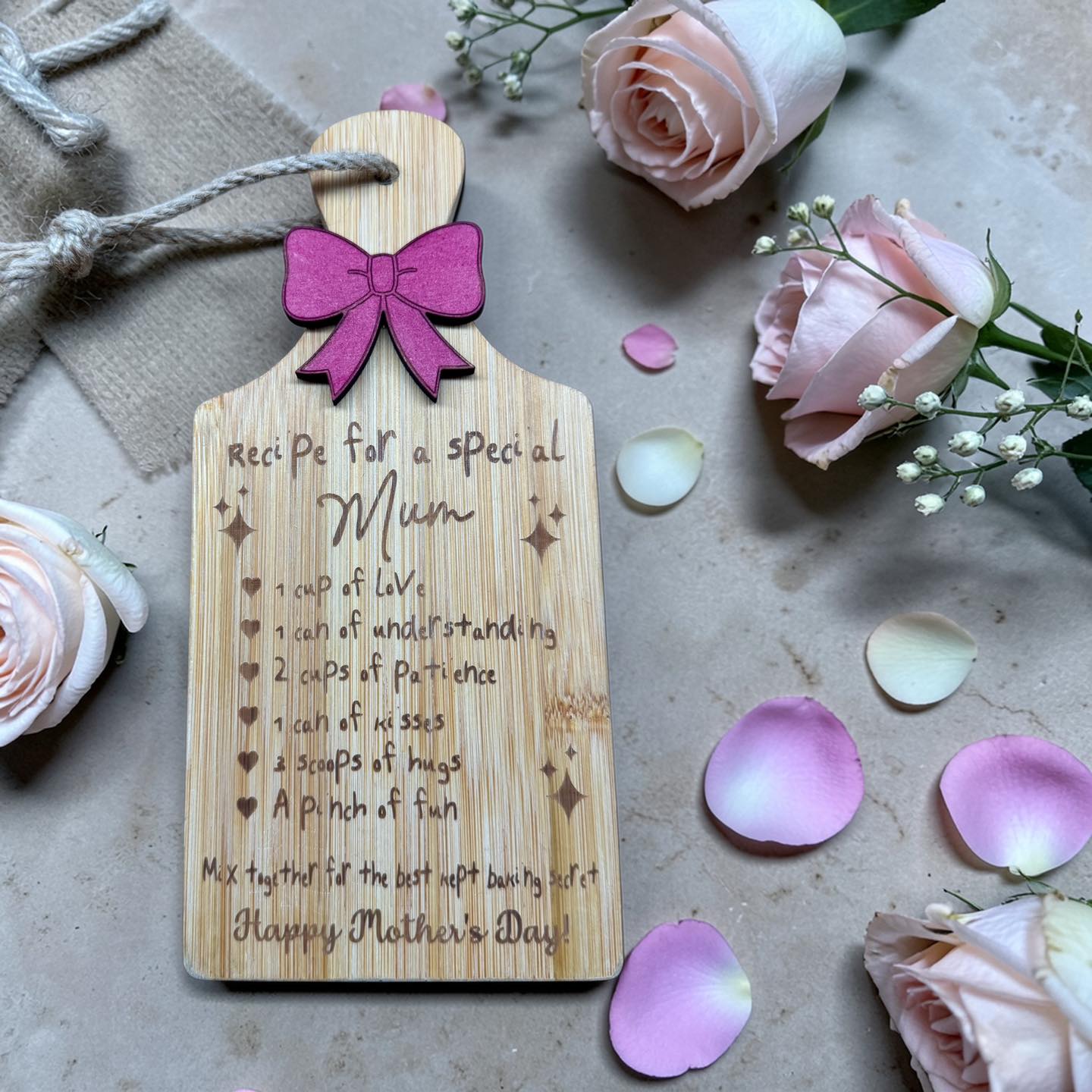 Mini wooden recipie board